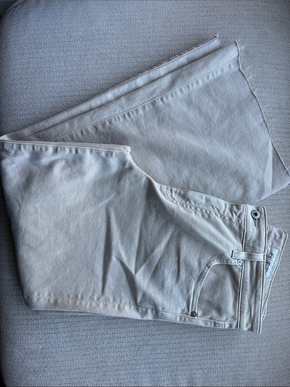 AG Wide-Leg Light Denim Pants